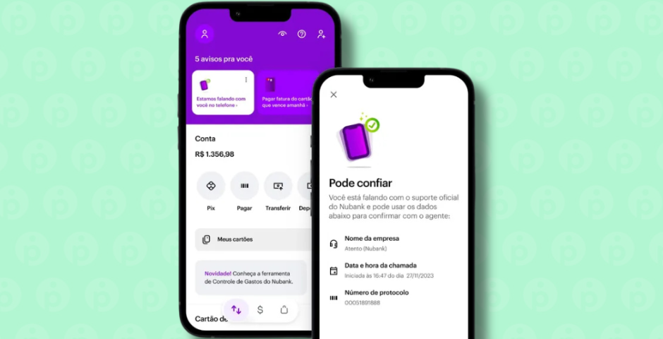 tela do aplicativo nubank