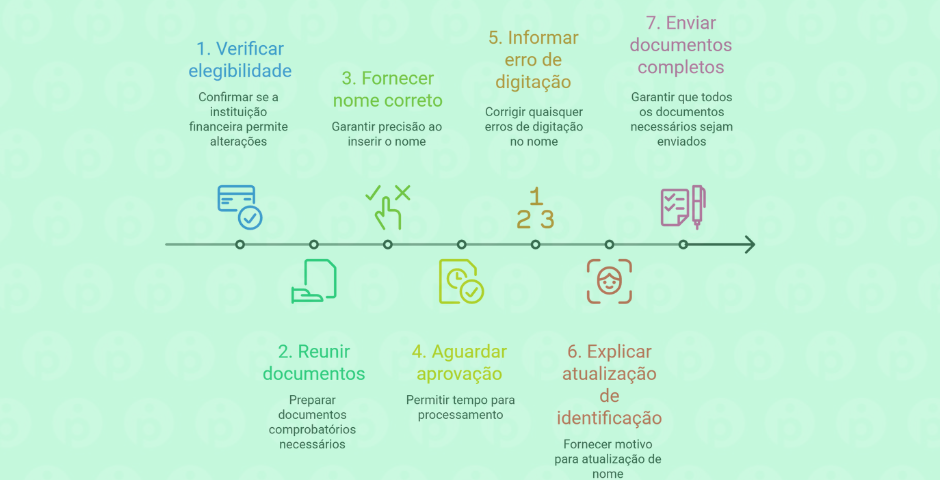 Considerações ao alterar o nome impresso no cartão