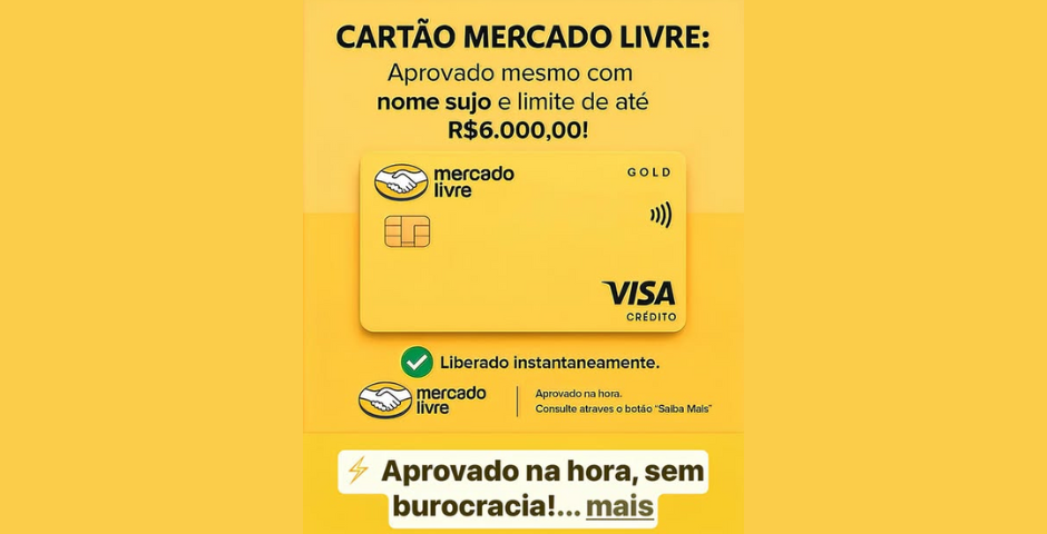 golpe cartão mercado livre gold anuncio