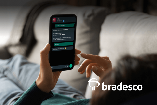 Bradesco pix comando de voz whatsapp