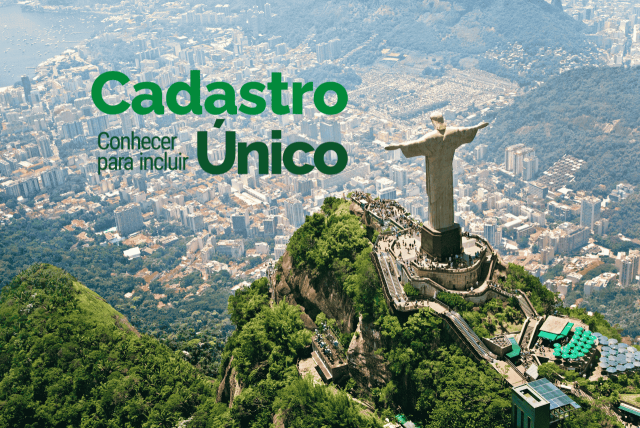 vista aérea do cristo redentor para representar o cadunico rio