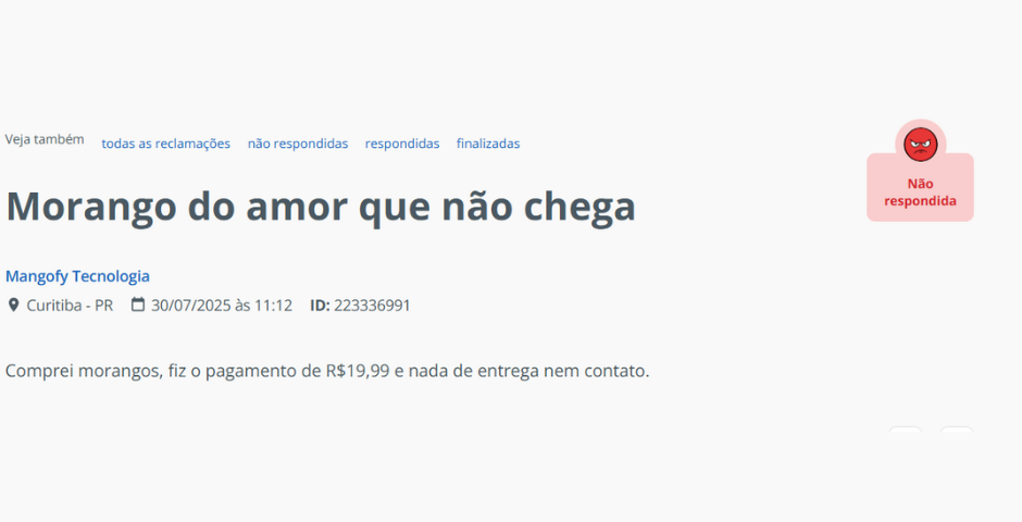 golpe morango do amor reclame aqui