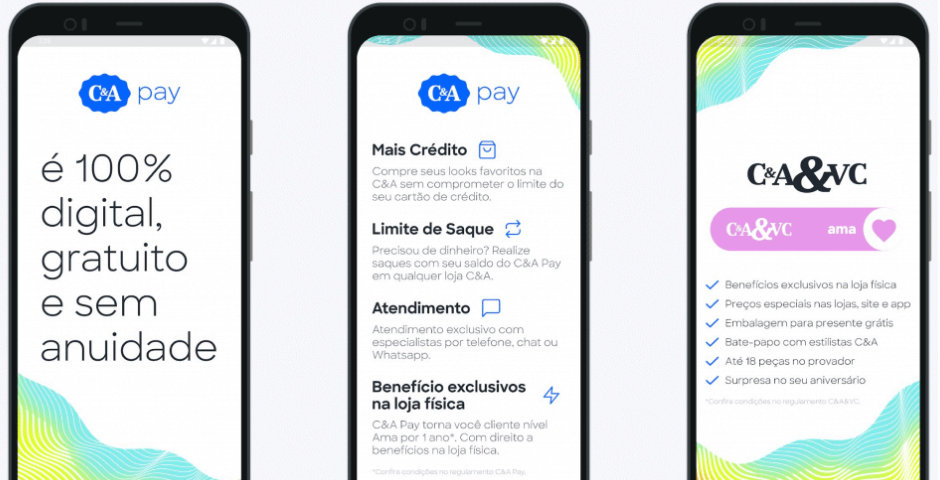 telas do aplicativo C&A pay