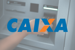 logotipo da caixa com caixa eletrônico ao fundo representando a Conta poupança Caixa 013
