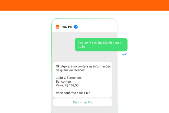 Itaú Pix Whatsapp