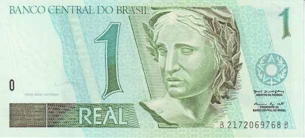 nota de 1 real frente