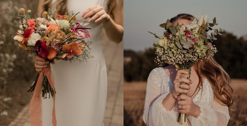 Flores_secas_no_buquê_para_cerimônia_boho_-_buquê de noiva simples e barato