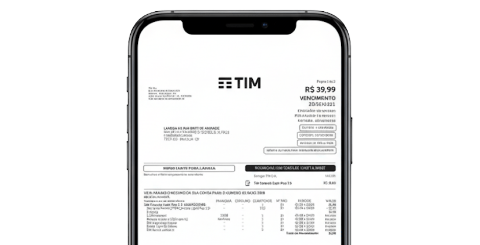 celular com fatura tim na tela