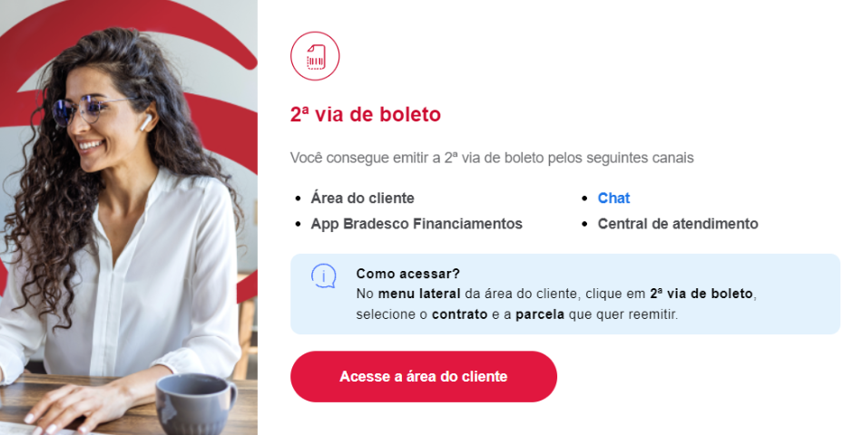 Boleto Bradesco Financiamento segunda via