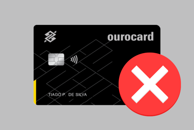 cartão bb com um x para representar banco do brasil cancelar cartão