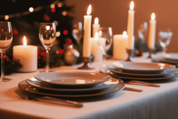 mesa decorada representando Como decorar mesa de Natal