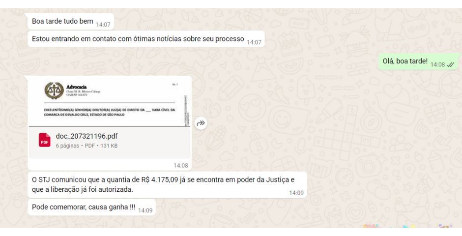 golpe do processo judicial
