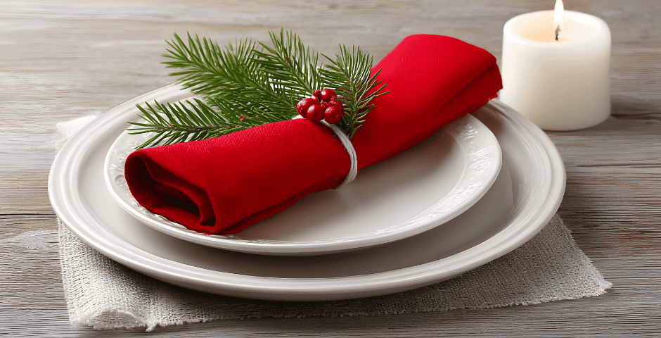 prato na mesa de natal