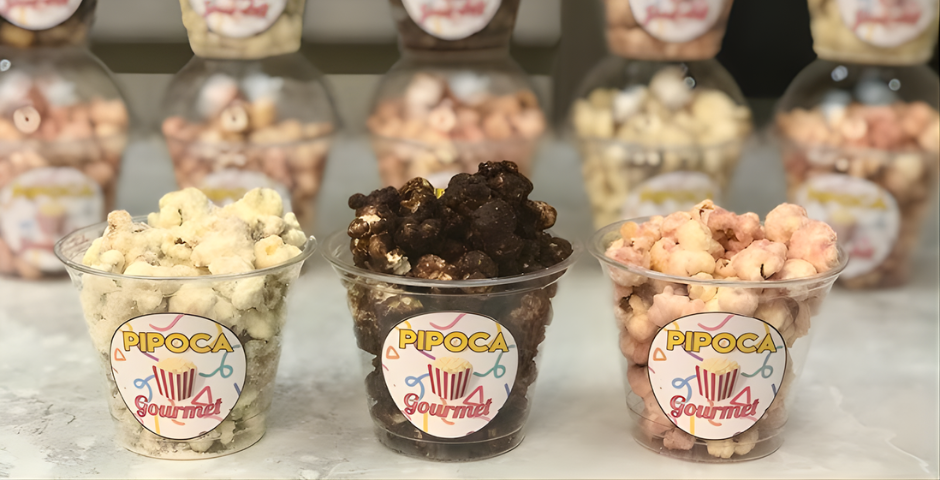pote com pipoca gourmet 
