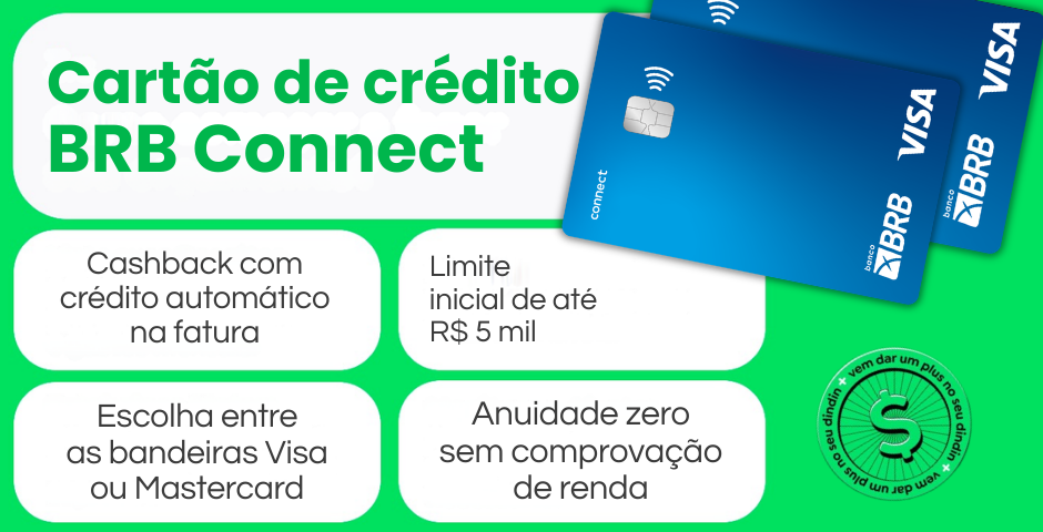 cartão BRB Connect Conta e cartão sem anuidade