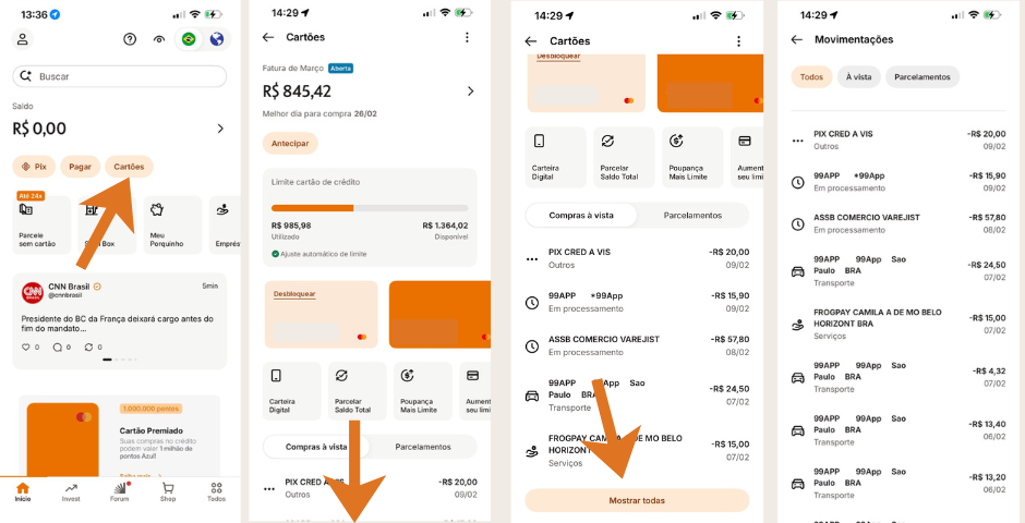 fatura cartão de crédito 