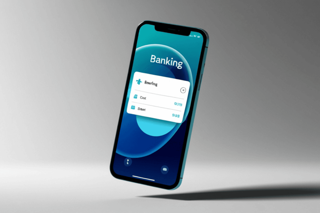 celular com app de banco na tela para representar as melhores contas digitais
