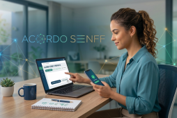 mulher fazendo um acordo senff