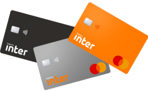 três cartões de crédito inter: black, platinum e gold cartão adicional gratuito